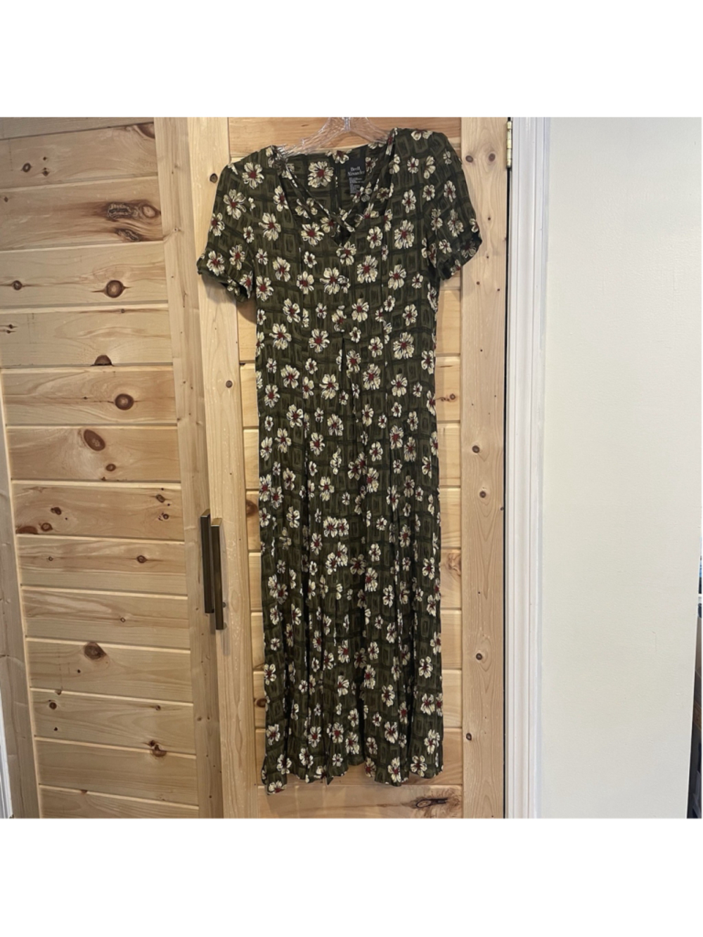 VNTG Brett Alexander Green Floral Dress Sz 9/10